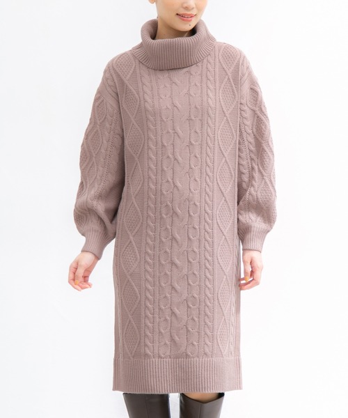 Honeys（ハニーズ）の「オフタートルワンピース（ワンピース・レディース・アイボリー/グリーン/ベージュ/モカ・S/M/L/LL）」の10枚目の写真