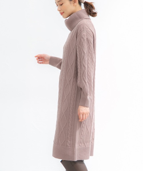 Honeys（ハニーズ）の「オフタートルワンピース（ワンピース・レディース・アイボリー/グリーン/ベージュ/モカ・S/M/L/LL）」の12枚目の写真