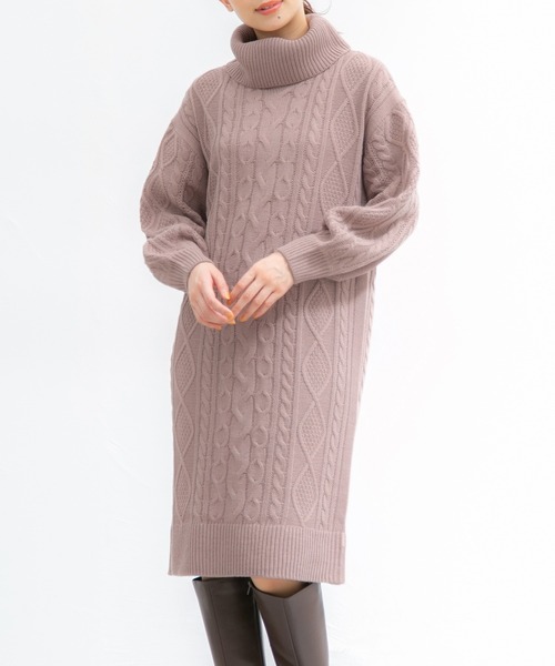 Honeys（ハニーズ）の「オフタートルワンピース（ワンピース・レディース・アイボリー/グリーン/ベージュ/モカ・S/M/L/LL）」の11枚目の写真