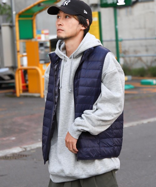 ZIP FIVE（ジップファイブ）の「【lootbox】  キルト発熱中綿カラーダウンスタンドベスト（ダウンベスト・レディース・ライム/ベージュ/パープル/カーキ/ネイビー/ブルー/レッド/グレー/ブラック・X-LARGE/LARGE/MEDIUM）」の6枚目の写真