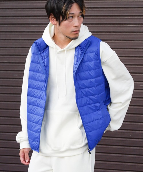 ZIP FIVE（ジップファイブ）の「【lootbox】  キルト発熱中綿カラーダウンスタンドベスト（ダウンベスト・レディース・ライム/ベージュ/パープル/カーキ/ネイビー/ブルー/レッド/グレー/ブラック・X-LARGE/LARGE/MEDIUM）」の7枚目の写真