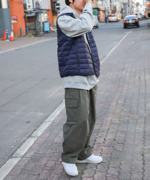 ZIP FIVE（ジップファイブ）の「【lootbox】  キルト発熱中綿カラーダウンスタンドベスト（ダウンベスト・レディース・ライム/ベージュ/パープル/カーキ/ネイビー/ブルー/レッド/グレー/ブラック・X-LARGE/LARGE/MEDIUM）」の15枚目の写真