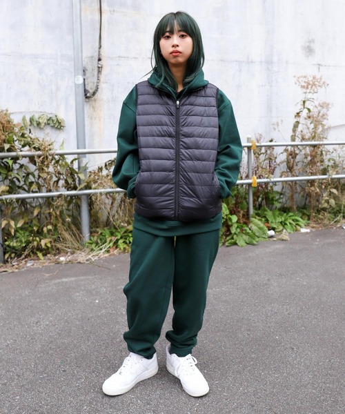 ZIP FIVE（ジップファイブ）の「【lootbox】  キルト発熱中綿カラーダウンスタンドベスト（ダウンベスト・レディース・ライム/ベージュ/パープル/カーキ/ネイビー/ブルー/レッド/グレー/ブラック・X-LARGE/LARGE/MEDIUM）」の14枚目の写真