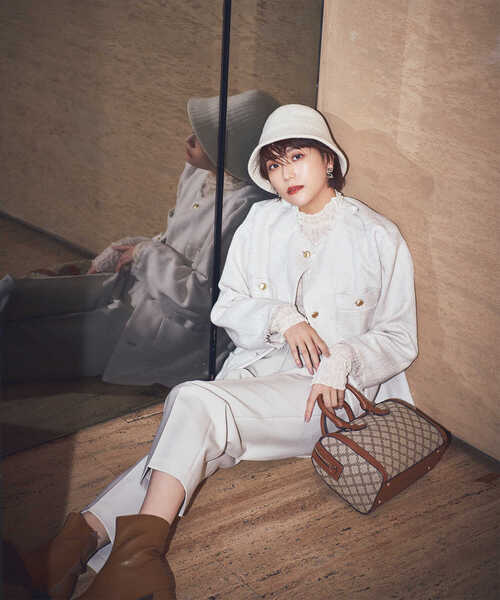 N.（N. Natural Beauty Basic）（エヌエヌナチュラルビューティーベーシック）の「【横田ひかるさん着用】バスクラウンドハット（ハット・レディース・ホワイト/ブラック・FREE）」の17枚目の写真