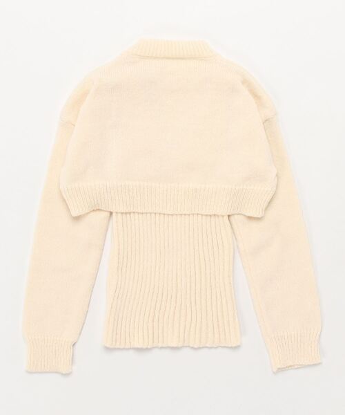 esutoreja（エストレジャ）の「２wayクロップニットセット（ニット/セーター・レディース・アイボリー/ブラウン・FREE）」の5枚目の写真