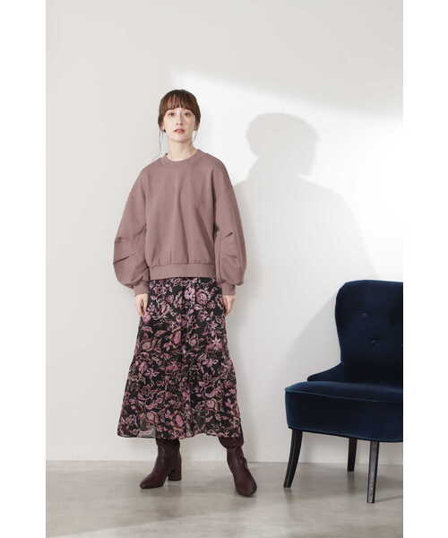 JILL STUART（ジルスチュアート）の「◆ジョエルカットソー（スウェット・レディース・ホワイト/ブラウン・FREE）」の4枚目の写真