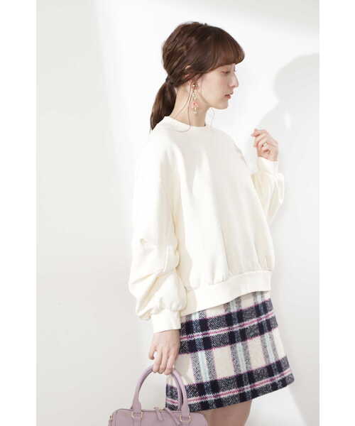 JILL STUART（ジルスチュアート）の「◆ジョエルカットソー（スウェット・レディース・ホワイト/ブラウン・FREE）」の3枚目の写真