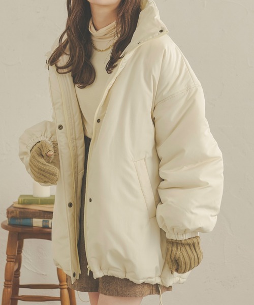 Ambre Neige(アンブルネージュ)の「中綿ビッグジャケット/WEB/EC限定商品(ダウンジャケット/コート・レディース・アイボリー/ダークブラウン/ベージュ・FREE)」の3枚目の写真