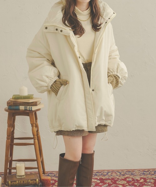 Ambre Neige(アンブルネージュ)の「中綿ビッグジャケット/WEB/EC限定商品(ダウンジャケット/コート・レディース・アイボリー/ダークブラウン/ベージュ・FREE)」の6枚目の写真