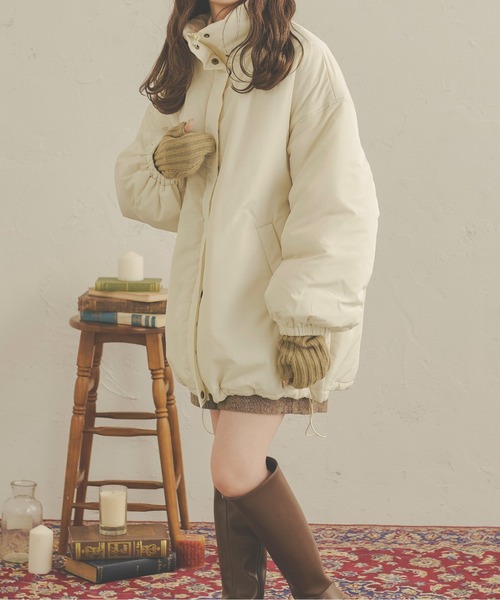 Ambre Neige(アンブルネージュ)の「中綿ビッグジャケット/WEB/EC限定商品(ダウンジャケット/コート・レディース・アイボリー/ダークブラウン/ベージュ・FREE)」の7枚目の写真