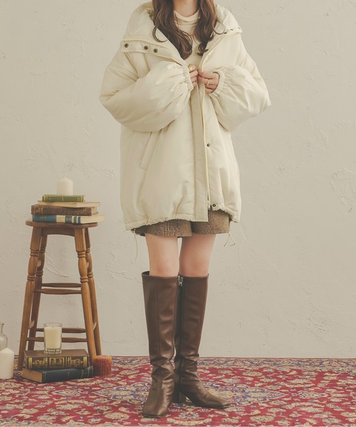 Ambre Neige(アンブルネージュ)の「中綿ビッグジャケット/WEB/EC限定商品(ダウンジャケット/コート・レディース・アイボリー/ダークブラウン/ベージュ・FREE)」の8枚目の写真