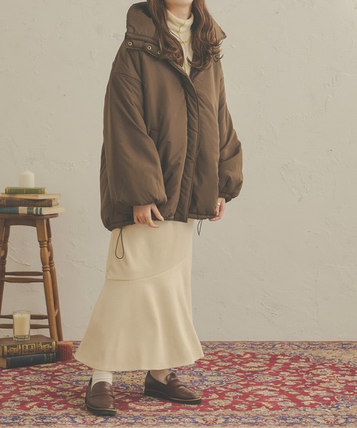 Ambre Neige(アンブルネージュ)の「中綿ビッグジャケット/WEB/EC限定商品(ダウンジャケット/コート・レディース・アイボリー/ダークブラウン/ベージュ・FREE)」の12枚目の写真