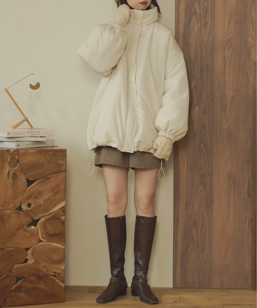 Ambre Neige(アンブルネージュ)の「中綿ビッグジャケット/WEB/EC限定商品(ダウンジャケット/コート・レディース・アイボリー/ダークブラウン/ベージュ・FREE)」の15枚目の写真
