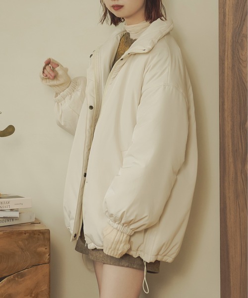 Ambre Neige(アンブルネージュ)の「中綿ビッグジャケット/WEB/EC限定商品(ダウンジャケット/コート・レディース・アイボリー/ダークブラウン/ベージュ・FREE)」の14枚目の写真