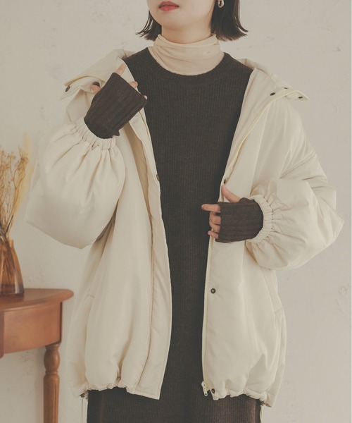 Ambre Neige(アンブルネージュ)の「中綿ビッグジャケット/WEB/EC限定商品(ダウンジャケット/コート・レディース・アイボリー/ダークブラウン/ベージュ・FREE)」の19枚目の写真