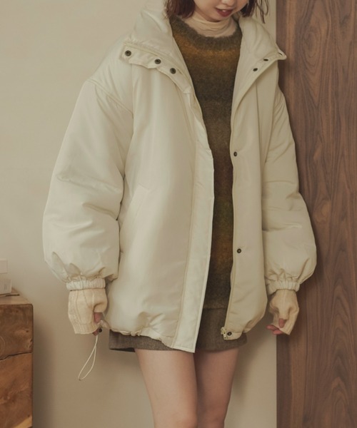 Ambre Neige(アンブルネージュ)の「中綿ビッグジャケット/WEB/EC限定商品(ダウンジャケット/コート・レディース・アイボリー/ダークブラウン/ベージュ・FREE)」の13枚目の写真