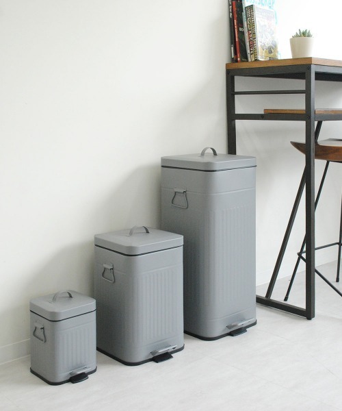 bcl Galva ダストボックス スクエア 12L マットグレー スチール製