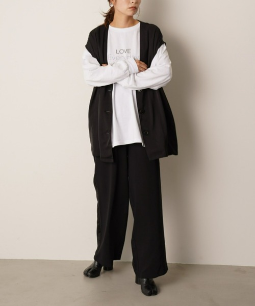 una（ウナ）の「unaラインストレートパンツ（その他パンツ