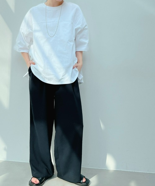 una ラインストレート パンツ una（ウナ）の「unaラインストレートパンツ（その他パンツ