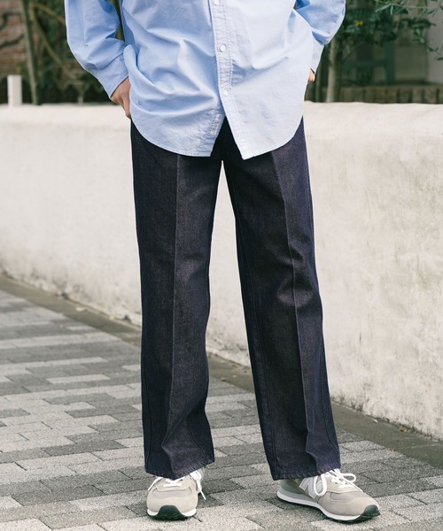 BAYFLOW（ベイフロー）の「ストレッチデニム スラックス 23SS（デニムパンツ・メンズ・ネイビー/ライトブルー・MEDIUM/LARGE）」の6枚目の写真