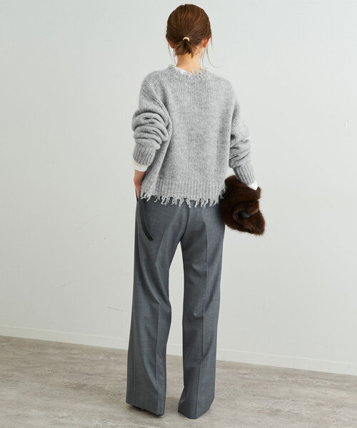 SLOBE IENA（スローブイエナ）の「COZUEANZAI*SLOBEモヘヤニット（アンサンブル・レディース・グレー/ブラウン・FREE）」の8枚目の写真