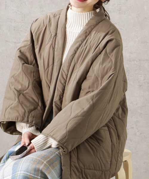 Mac-House（マックハウス）の「Timbre Poste  パッカブルどてら はんてん（その他アウター・メンズ・グレイッシュベージュ/カーキ/ブラウン/ホワイト×ブラック/ブルー/ベージュ/ネイビー/アイボリー/ライトカーキ/ブラック・S/L/M）」の4枚目の写真