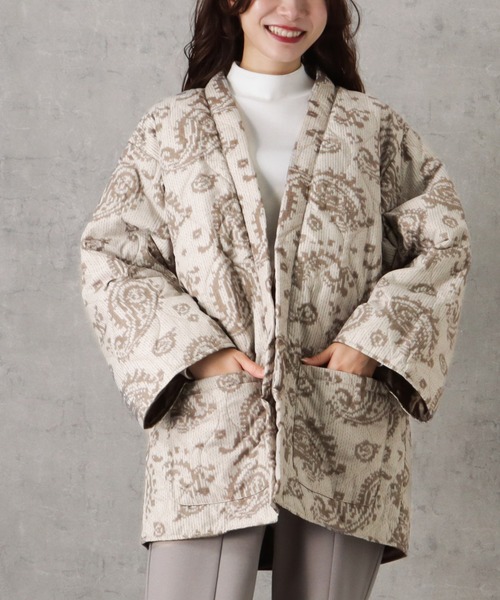 Mac-House（マックハウス）の「Timbre Poste  パッカブルどてら はんてん（その他アウター・メンズ・グレイッシュベージュ/カーキ/ブラウン/ホワイト×ブラック/ブルー/ベージュ/ネイビー/アイボリー/ライトカーキ/ブラック・S/L/M）」の22枚目の写真