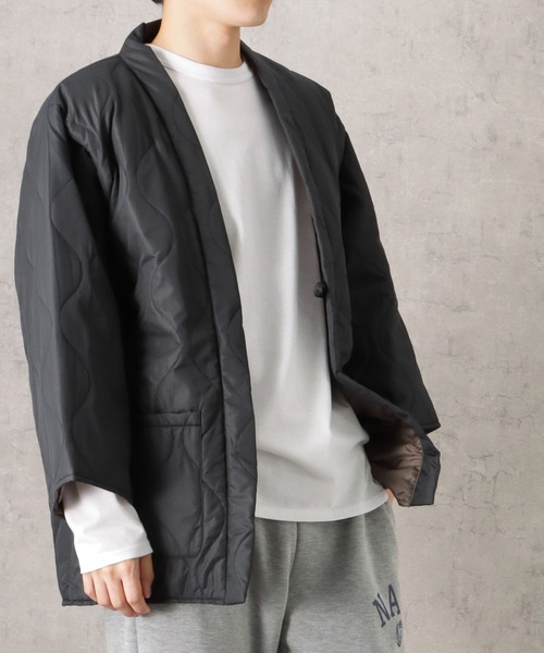 Mac-House（マックハウス）の「Timbre Poste  パッカブルどてら はんてん（その他アウター・メンズ・グレイッシュベージュ/カーキ/ブラウン/ホワイト×ブラック/ブルー/ベージュ/ネイビー/アイボリー/ライトカーキ/ブラック・S/L/M）」の15枚目の写真