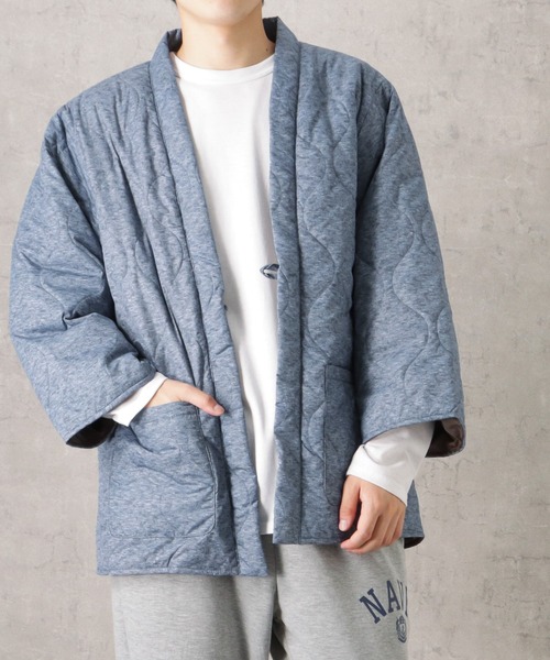 Mac-House（マックハウス）の「Timbre Poste  パッカブルどてら はんてん（その他アウター・メンズ・グレイッシュベージュ/カーキ/ブラウン/ホワイト×ブラック/ブルー/ベージュ/ネイビー/アイボリー/ライトカーキ/ブラック・S/L/M）」の17枚目の写真