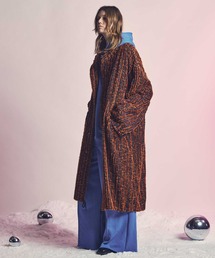 ユニセックスアイテム》Fringe Stripe Prime-Over Mod Coat/フリンジ