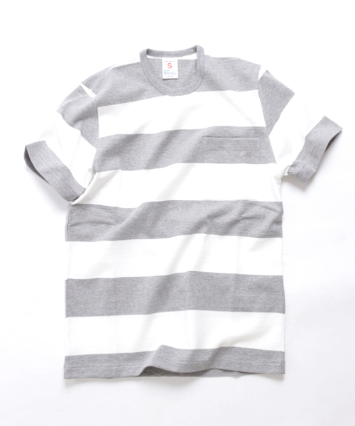 Denime（ドゥニーム）の「WIDE BORDER POCKET TEE/ワイドボーダーポケットTシャツ（Tシャツ/カットソー・メンズ・ブルー系その他/グレー系その他/ブラック系その他・MEDIUM/LARGE/SMALL）」の2枚目の写真