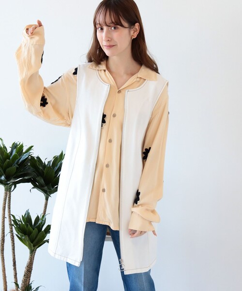 Ray BEAMS（レイビームス）の「Ray BEAMS / ジップ フロント ミニ ワンピース（ワンピース・レディース・オフホワイト/ブラック・0/1）」の9枚目の写真