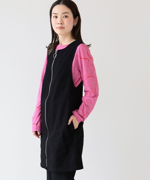 Ray BEAMS（レイビームス）の「Ray BEAMS / ジップ フロント ミニ ワンピース（ワンピース・レディース・オフホワイト/ブラック・0/1）」の15枚目の写真