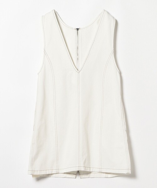 Ray BEAMS（レイビームス）の「Ray BEAMS / ジップ フロント ミニ ワンピース（ワンピース・レディース・オフホワイト/ブラック・0/1）」の8枚目の写真