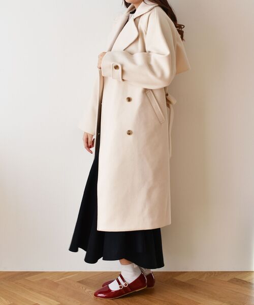 ems excite（エムズエキサイト）の「Wロングコート（その他アウター・レディース・ナチュラル/ライトグレー/ブラック・FREE）」の9枚目の写真