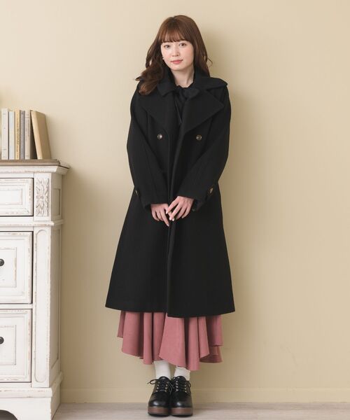 ems excite（エムズエキサイト）の「Wロングコート（その他アウター・レディース・ナチュラル/ライトグレー/ブラック・FREE）」の11枚目の写真