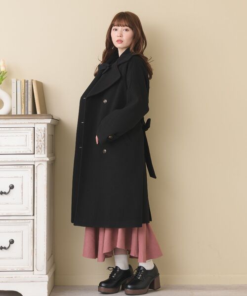 ems excite（エムズエキサイト）の「Wロングコート（その他アウター・レディース・ナチュラル/ライトグレー/ブラック・FREE）」の12枚目の写真