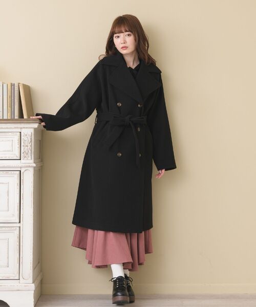 ems excite（エムズエキサイト）の「Wロングコート（その他アウター・レディース・ナチュラル/ライトグレー/ブラック・FREE）」の14枚目の写真