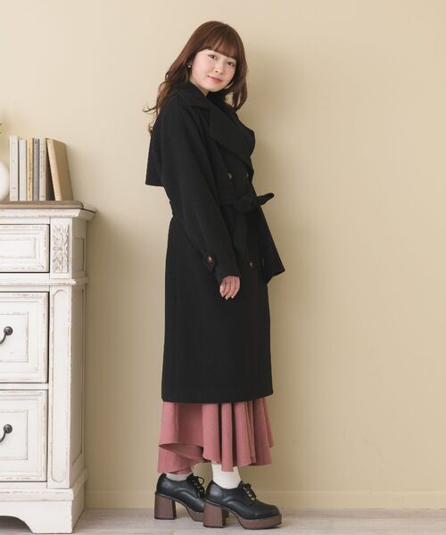 ems excite（エムズエキサイト）の「Wロングコート（その他アウター・レディース・ナチュラル/ライトグレー/ブラック・FREE）」の15枚目の写真