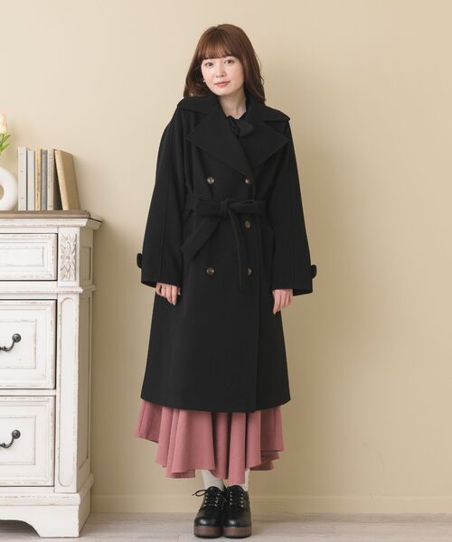 ems excite（エムズエキサイト）の「Wロングコート（その他アウター・レディース・ナチュラル/ライトグレー/ブラック・FREE）」の17枚目の写真