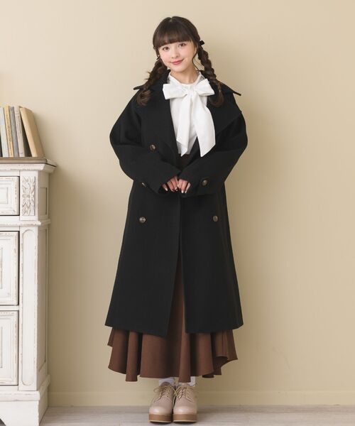 ems excite（エムズエキサイト）の「Wロングコート（その他アウター・レディース・ナチュラル/ライトグレー/ブラック・FREE）」の18枚目の写真