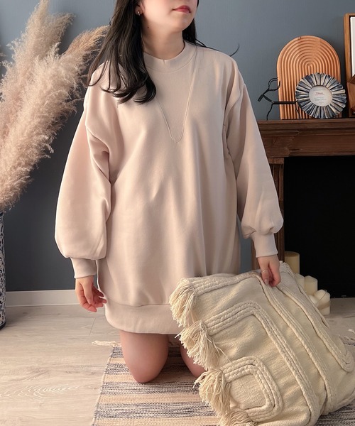 Mysa&Liina(ミーサリーナ)の「【ルームウェア】モックネックワンピ×ショートパンツセット(ルームウェア/パジャマ・レディース・ピンクベージュ/チャコールグレー/ベージュ・M/L)」の15枚目の写真