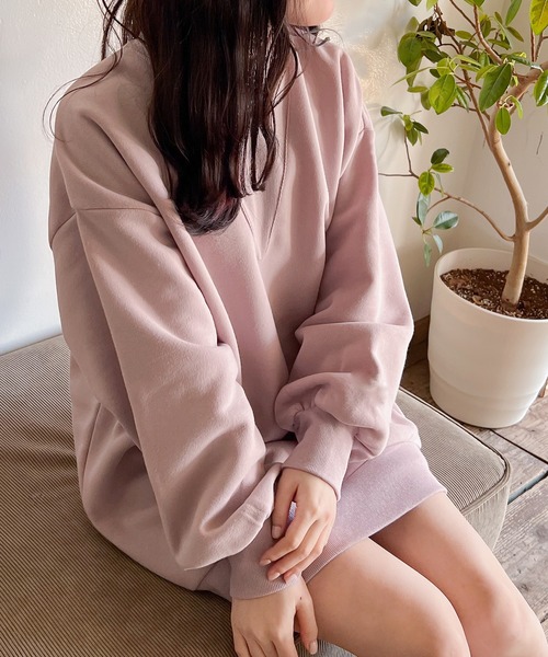 Mysa&Liina(ミーサリーナ)の「【ルームウェア】モックネックワンピ×ショートパンツセット(ルームウェア/パジャマ・レディース・ピンクベージュ/チャコールグレー/ベージュ・M/L)」の20枚目の写真