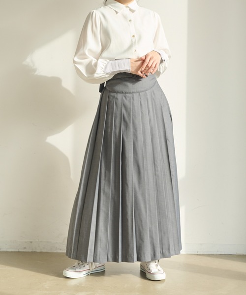 idem（イデム）の「belted pleats skirt/ベルト付プリーツスカート【Sサイズ展開あり】（スカート・レディース・ベージュ/グレー・FREE/SMALL）」の19枚目の写真