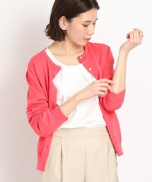 DRESKIP | 【洗える/毛玉になりにくい】ビジュー＆パール調ボタン クルーニットカーディガン(カーディガン/ボレロ)