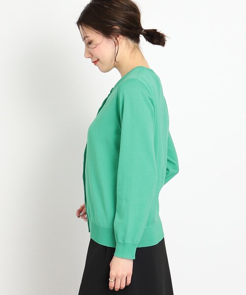 DRESKIP（ドレスキップ）の「◆【洗える/毛玉になりにくい】ビジュー＆パール調ボタン クルーニットカーディガン（カーディガン/ボレロ・レディース・ピンク系/ベージュ/グリーン/ブラック・03/02/04）」の14枚目の写真