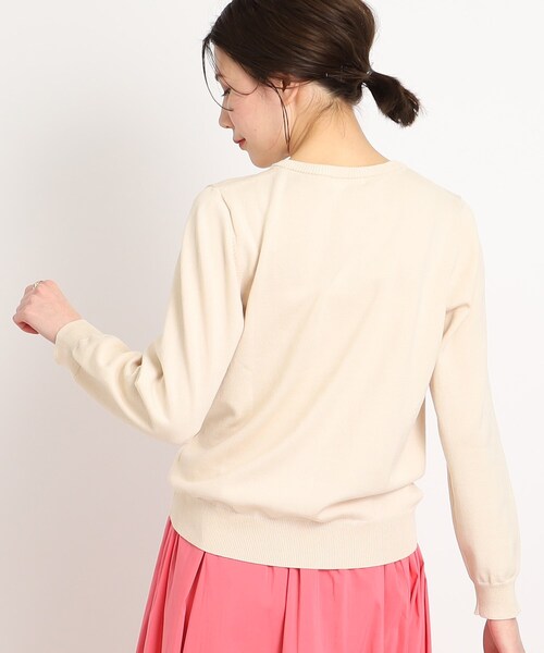 DRESKIP（ドレスキップ）の「◆【洗える/毛玉になりにくい】ビジュー＆パール調ボタン クルーニットカーディガン（カーディガン/ボレロ・レディース・ピンク系/ベージュ/グリーン/ブラック・03/02/04）」の12枚目の写真