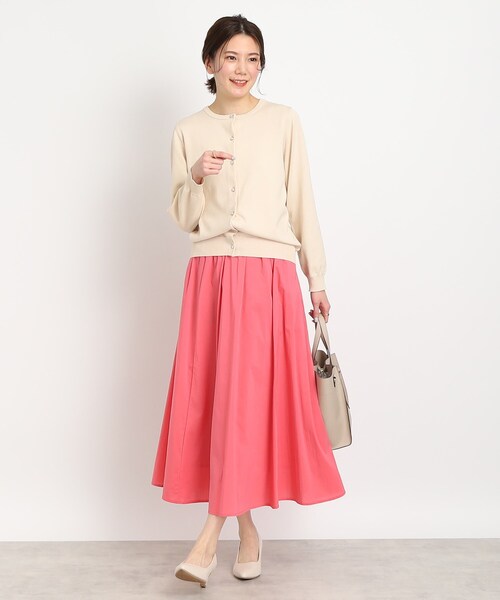 DRESKIP（ドレスキップ）の「◆【洗える/毛玉になりにくい】ビジュー＆パール調ボタン クルーニットカーディガン（カーディガン/ボレロ・レディース・ピンク系/ベージュ/グリーン/ブラック・03/02/04）」の8枚目の写真