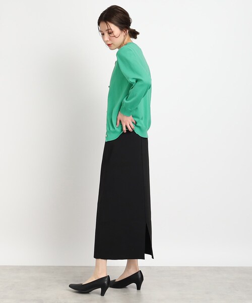 DRESKIP（ドレスキップ）の「◆【洗える/毛玉になりにくい】ビジュー＆パール調ボタン クルーニットカーディガン（カーディガン/ボレロ・レディース・ピンク系/ベージュ/グリーン/ブラック・03/02/04）」の13枚目の写真