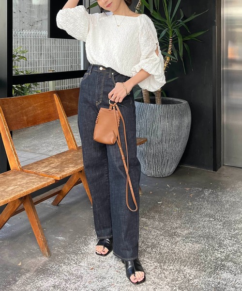 CAPRICIEUX LE'MAGE（カプリシューレマージュ）の「ホールスリーブブラウス（シャツ/ブラウス・レディース・ホワイト/ブラック・FREE）」の21枚目の写真